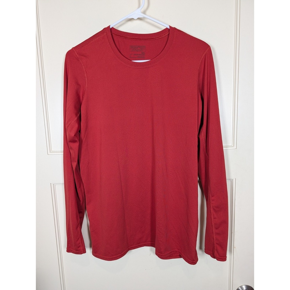 Patagonia Daily Capilene Baselayer Long Sleeve Shirt Mens Size: L Orange Outdoor